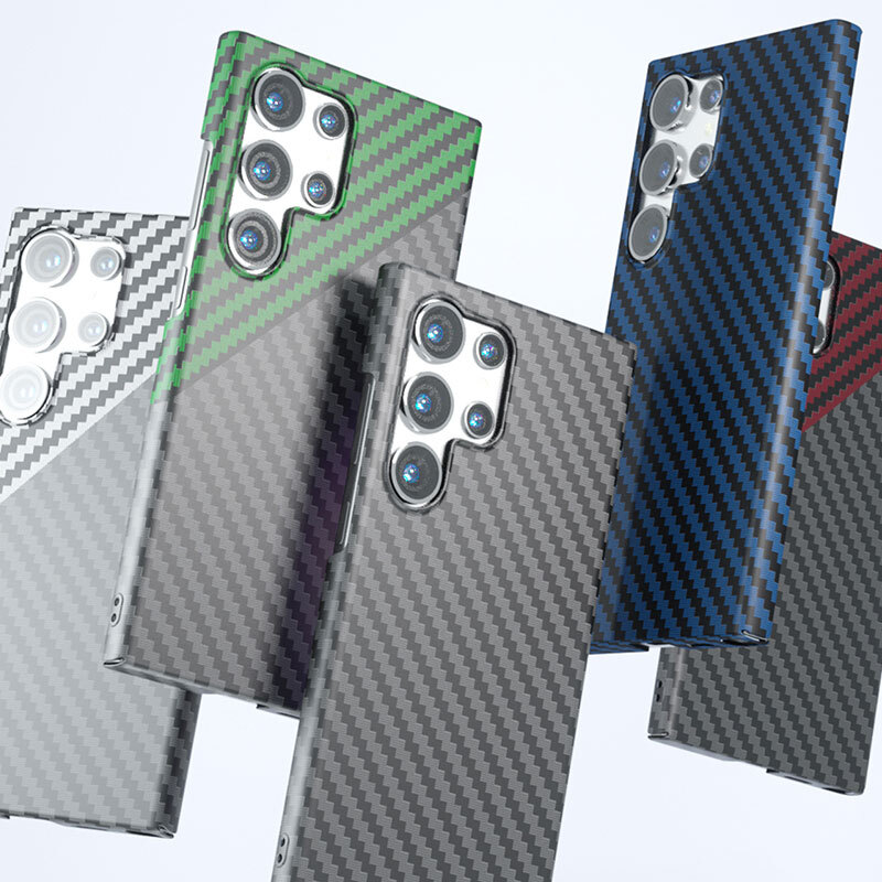For Samsung Galaxy S26 S25 S24 S23 Ultra Carbon Fiber Pattern PC Ultra-Thin Case