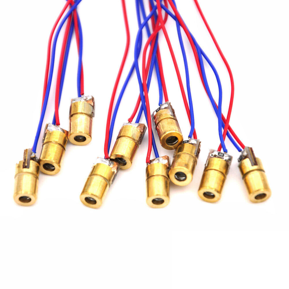 40PCS 650nm 6mm 3V 5mW Mini Laser Dot Diode Module Head WL Red NEW