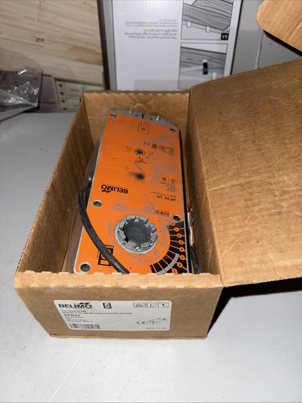 Belimo AFB24 Damper Actuator 180 in-Lb 20Nm AC/DC 24V  on/off control