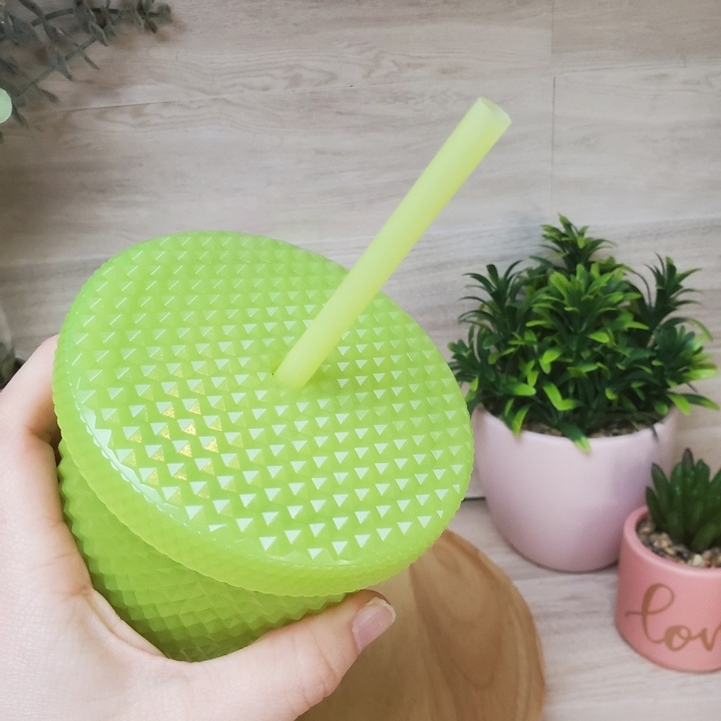 Starbucks Lemongrass Lime Green Studded 16 oz Glow in the Dark Cup Halloween