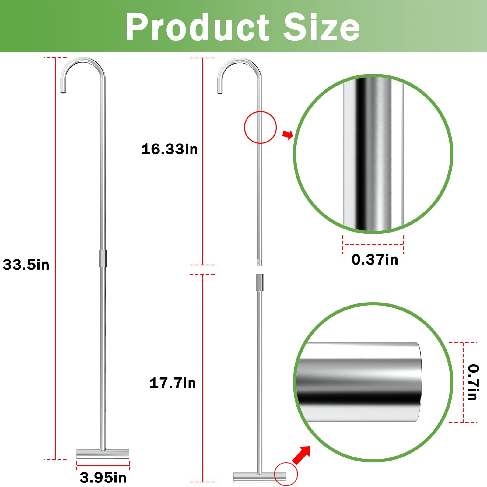32 Inch 5th Wheel Pin Puller Solid Steel Chrome Plated Heavy Duty Hook 1 PC