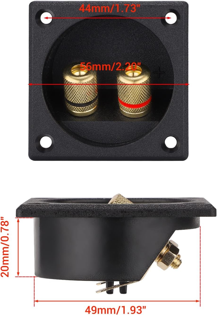 2-Way Speaker Terminal Facmogu 2.2in Binding Post Cup 2pcs