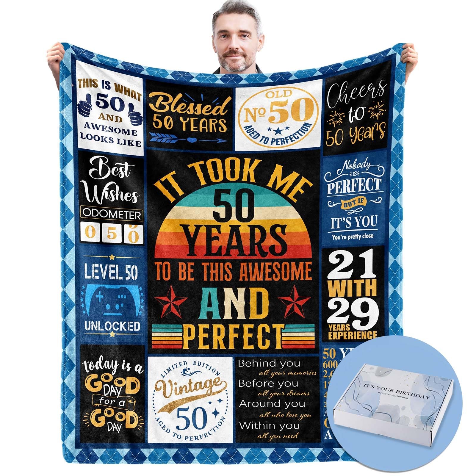 50 Year Old Gifts for Men with Gift Box, 50th Birthday Gifts for Men, 1974 Bi...