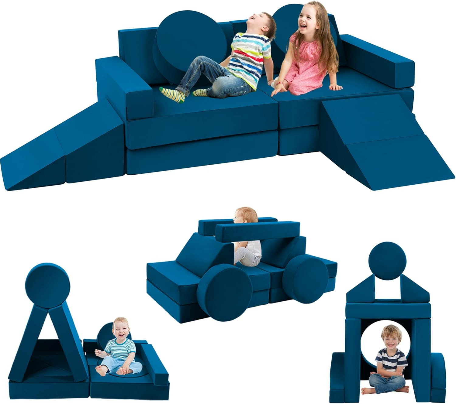 Modular Toddler Couch - 18Pcs Soft Foam Play Set for Kids 1-3 Years