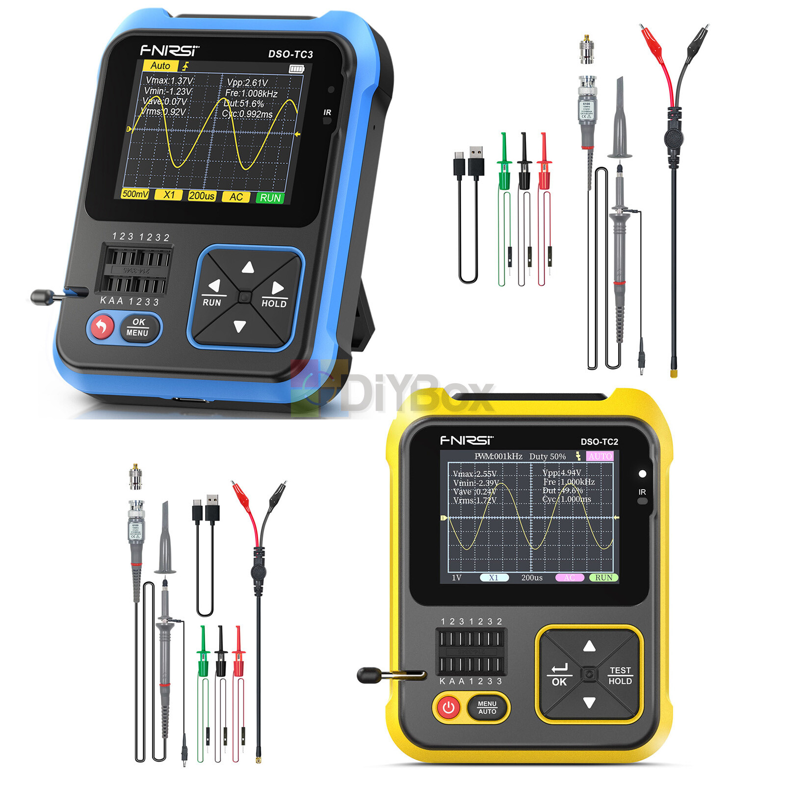 DSO-TC3/DSO-TC2 2/3 in 1 Digital Oscilloscope Transistor Tester/Signal Generator