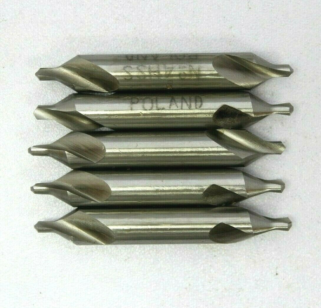 #4 HSS 60° Combined Drill & Countersink, Lot of 5, Made in Poland, Brand New