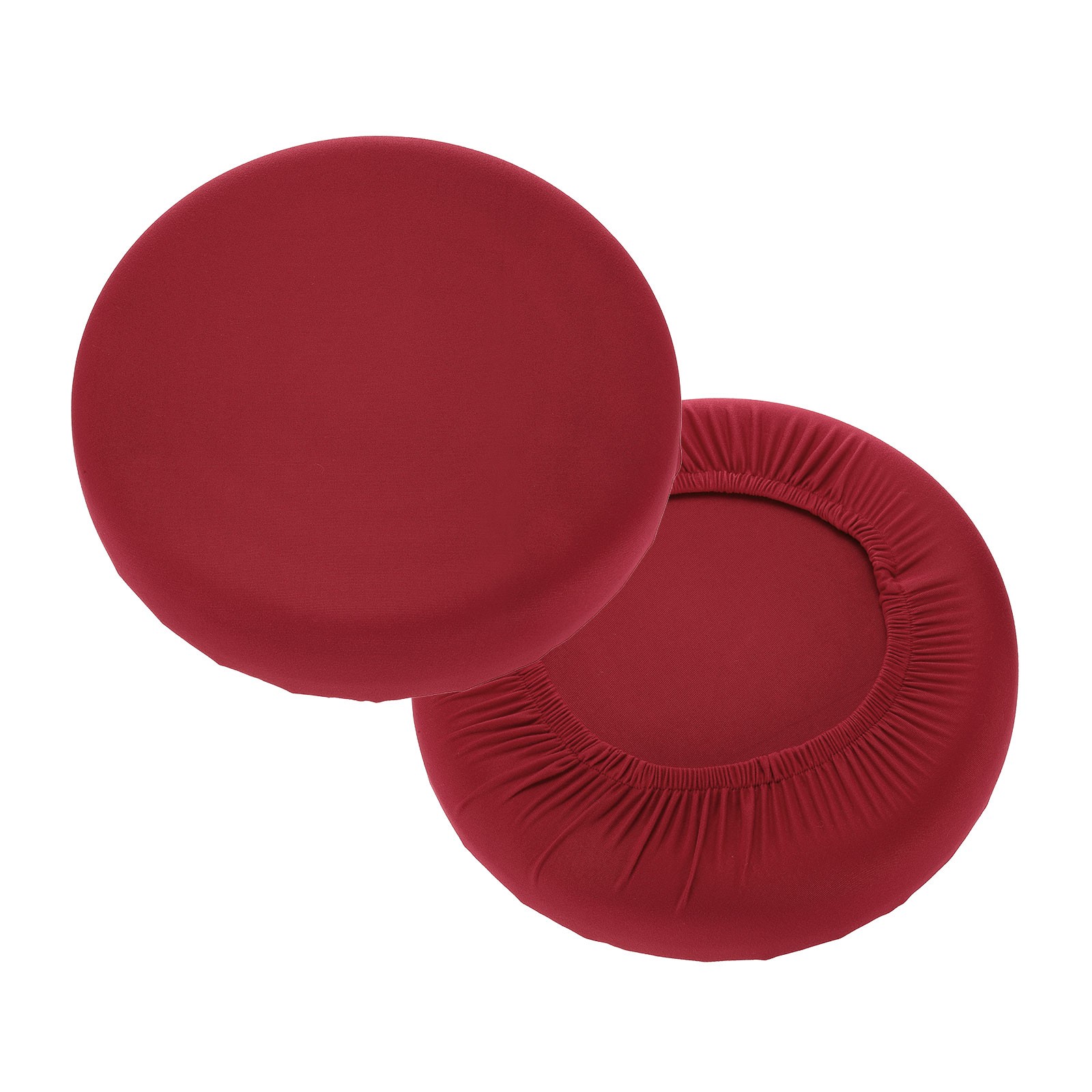 2Pack Stool Covers Round, 11-14 Inch Bar Stool Cover with Elastic, Wine Red