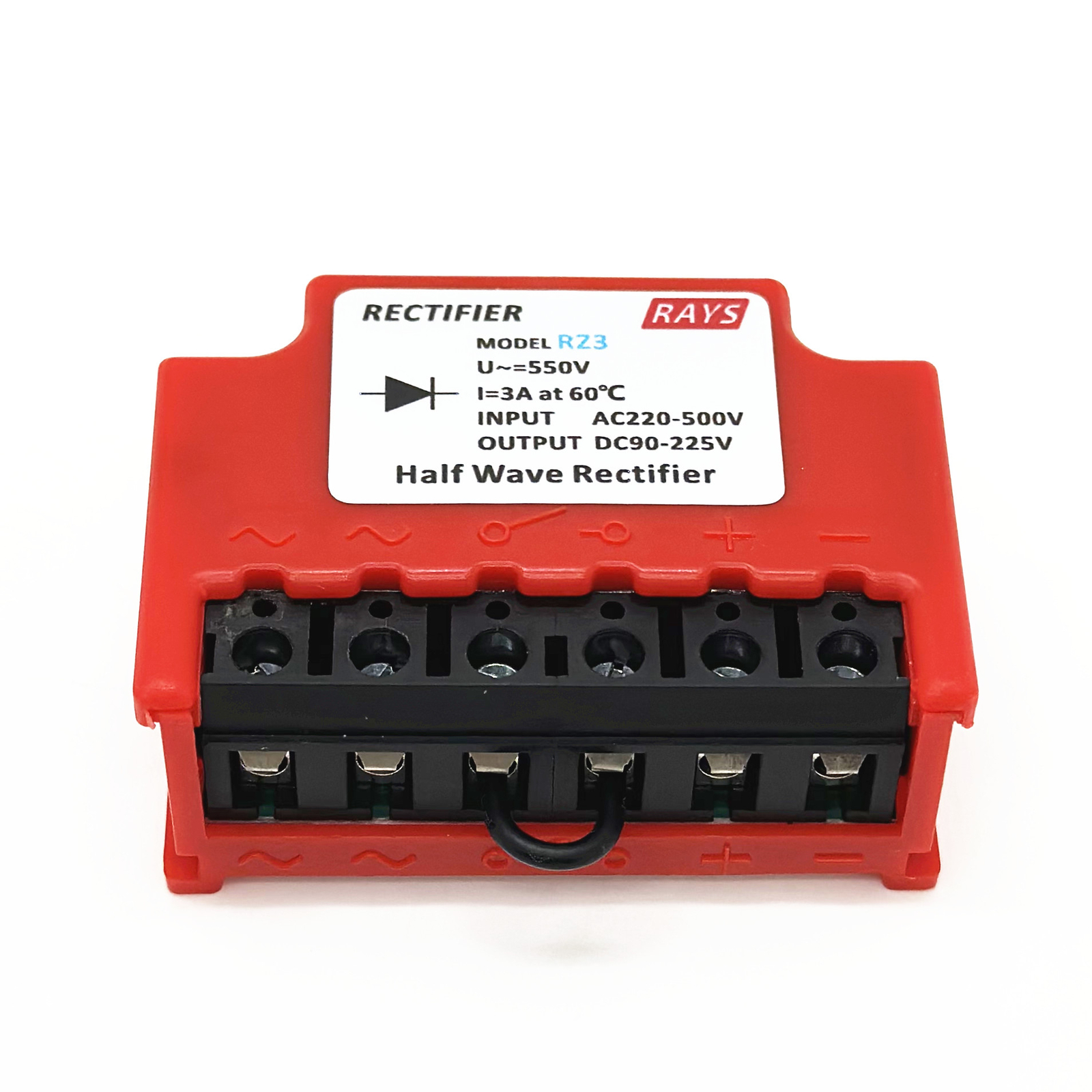 RAYS RZ3 Half Wave brake Rectifier module 550V 200-500VAC 90-225VDC I=3A