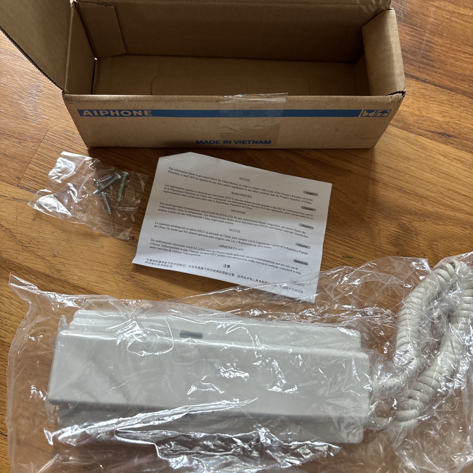 Aiphone Model VC-K Intercom Audio Handset White - NEW In Box