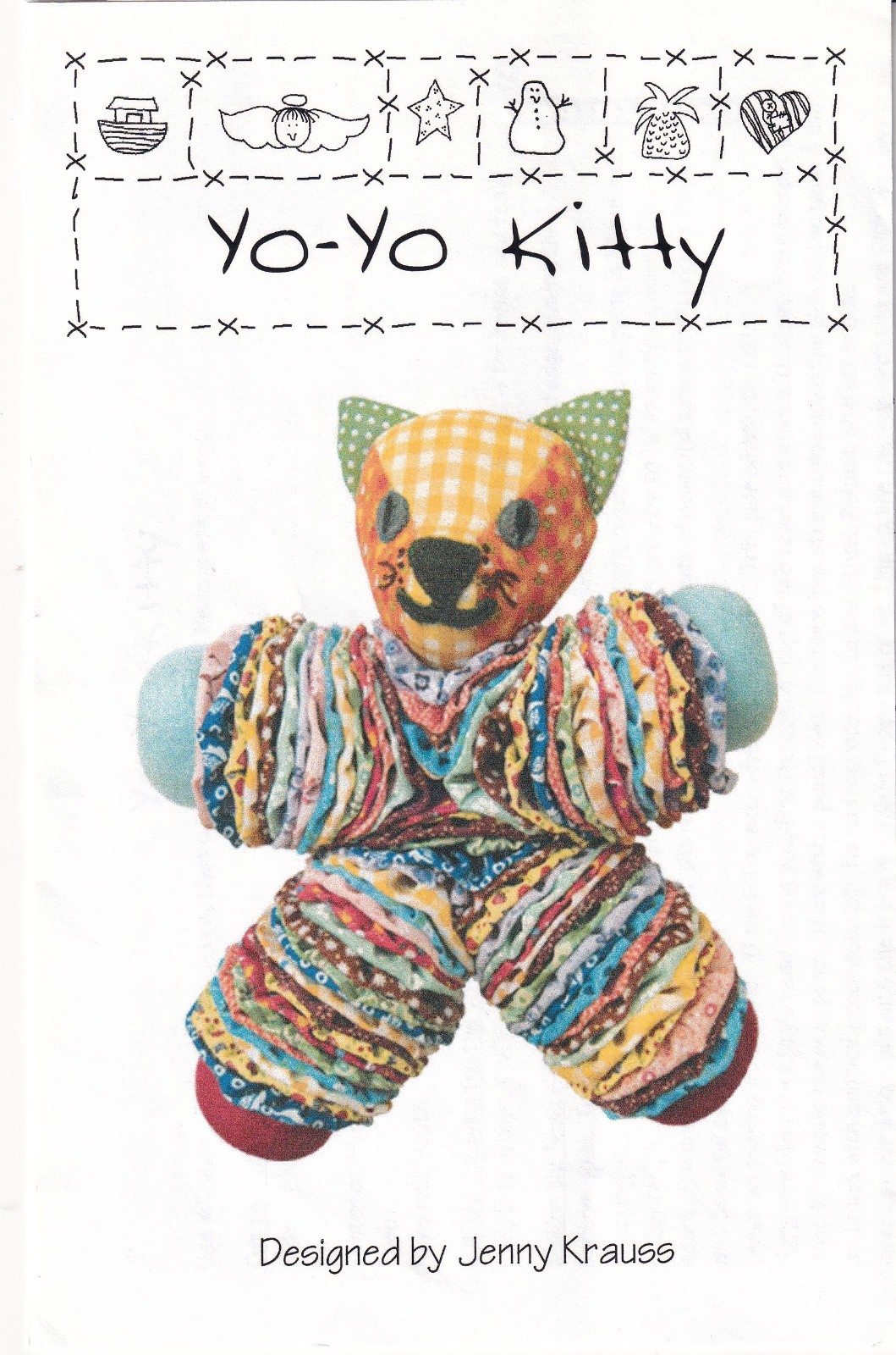 Yo-Yo Kitty Quilt Country Pattern Designed by Jenny Krauss QC363