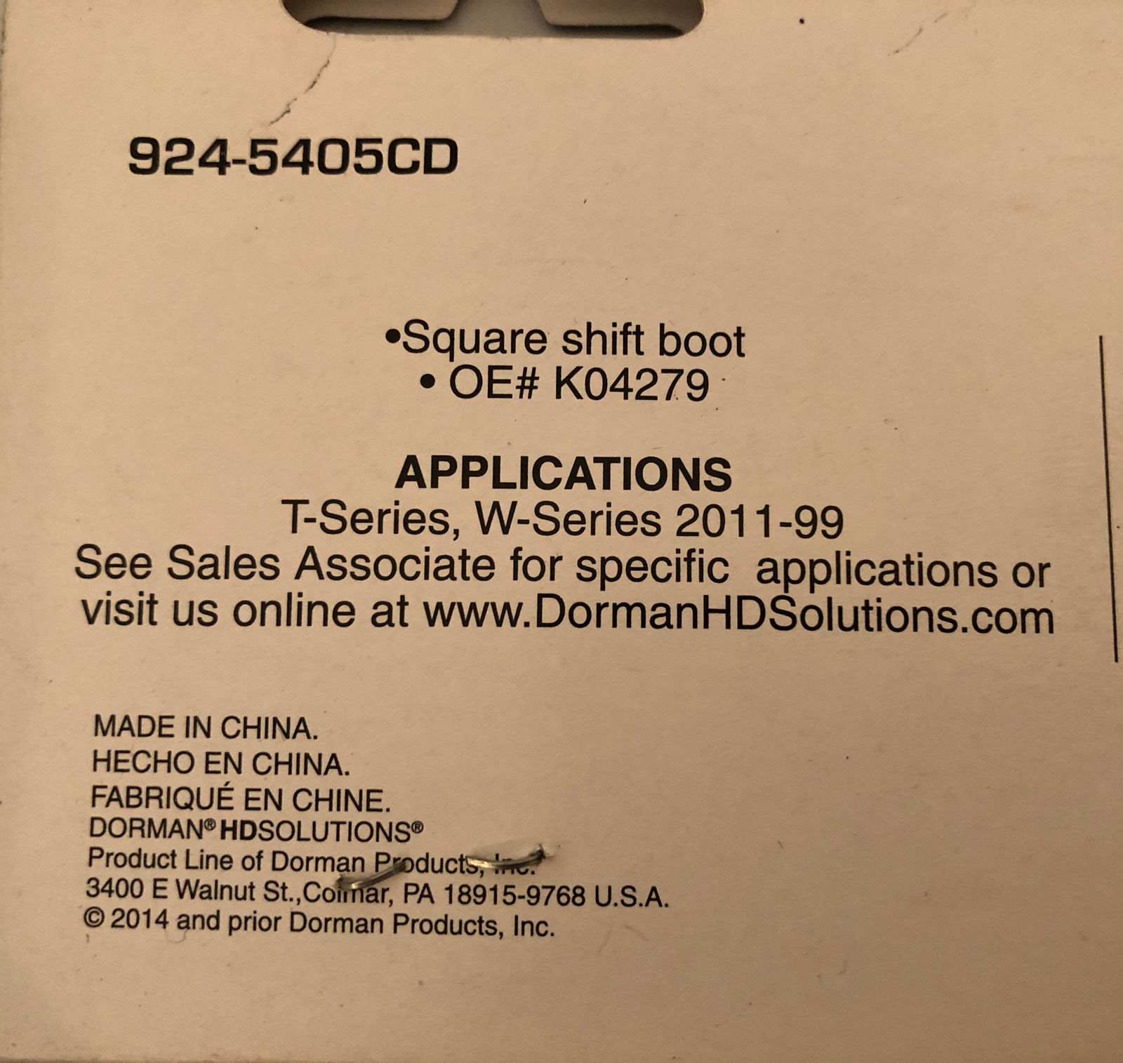 NEW DORMAN 924-5405CD SHIFT BOOT SHIFTER BOOT NEW