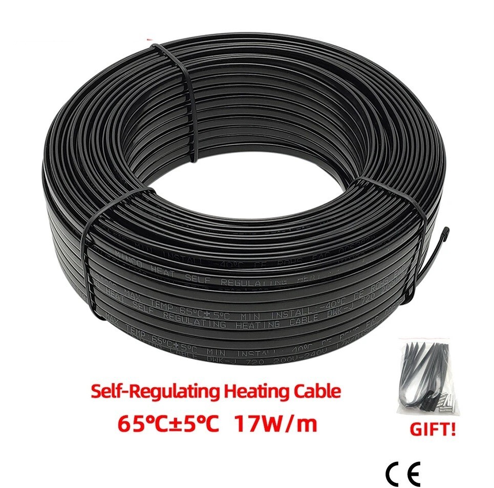 Self-Regulating Heating Cable 1-50m AC200-240V 17W/m Melting Pipe Protection