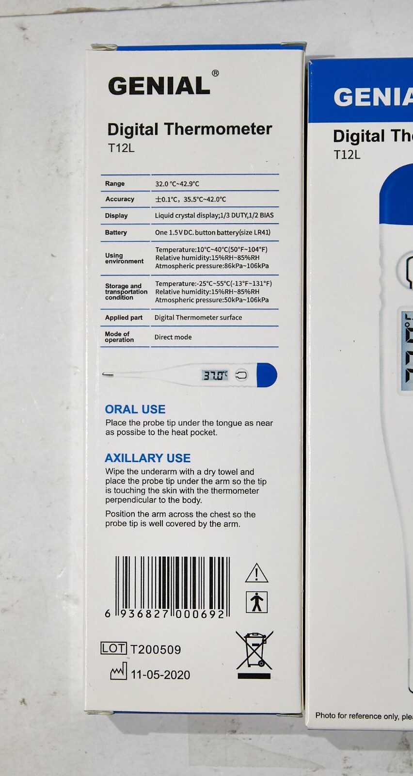 Digital Body Temperature Thermometer T12L [-new pack of: choose qty]