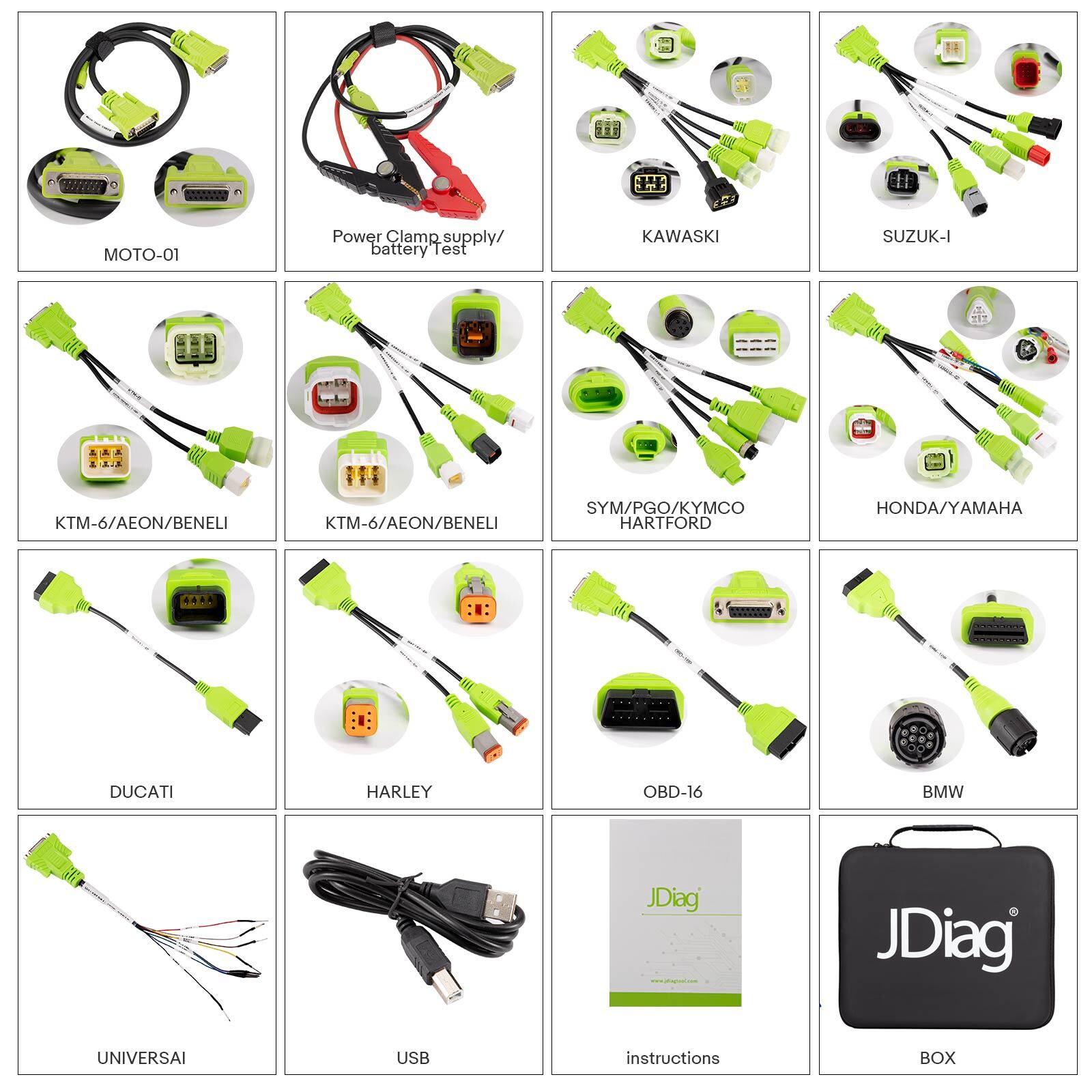JDiag M300 Full Version Motorcycle Diagnosis OBD2 Scanner Moto Fault Code Reader