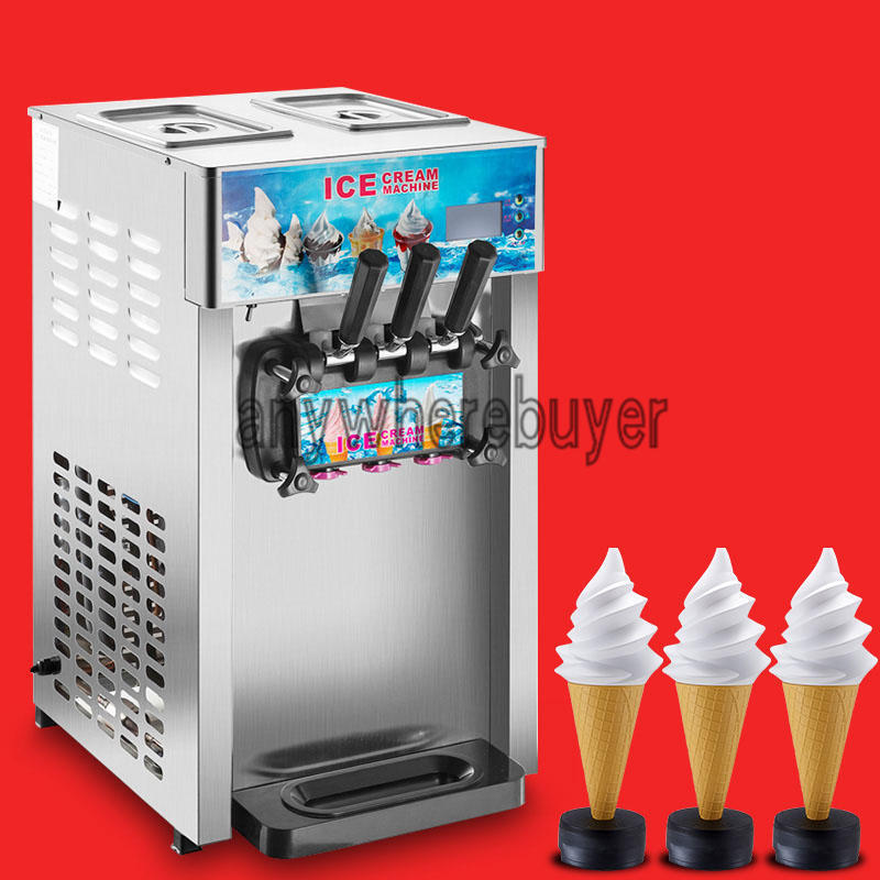3 Flavor Commercial Frozen Ice Cream Cones Machine Soft Ice Cream Machine 220V
