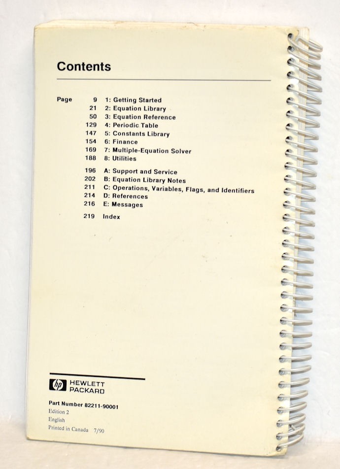 HP Solve Equation Library Application Card Owner's Manual