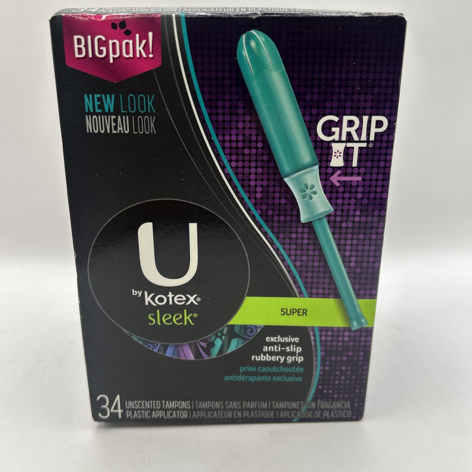 U by Kotex Sleek Tampons SUPER Absorbency Unscented 34 Count