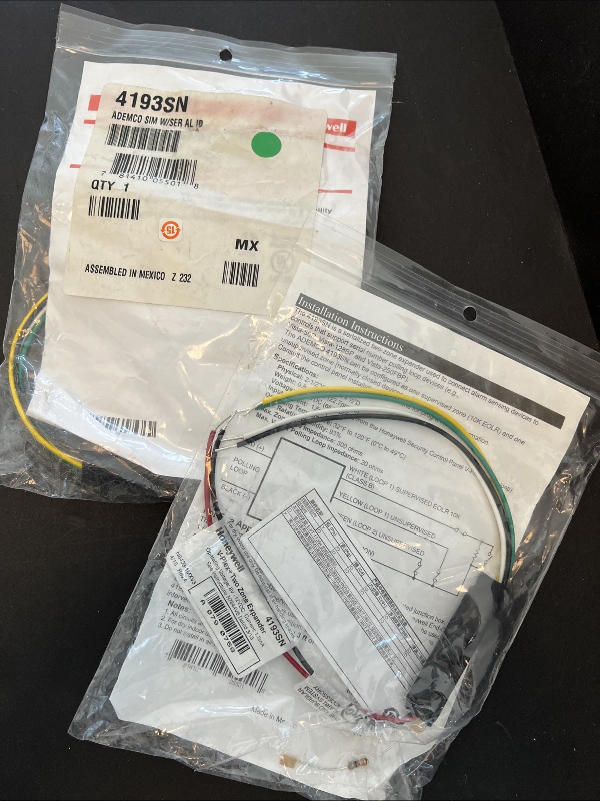 Lot of 2 Resideo Ademco Honeywell 4193SN V-Plex Two Zone Expanders New