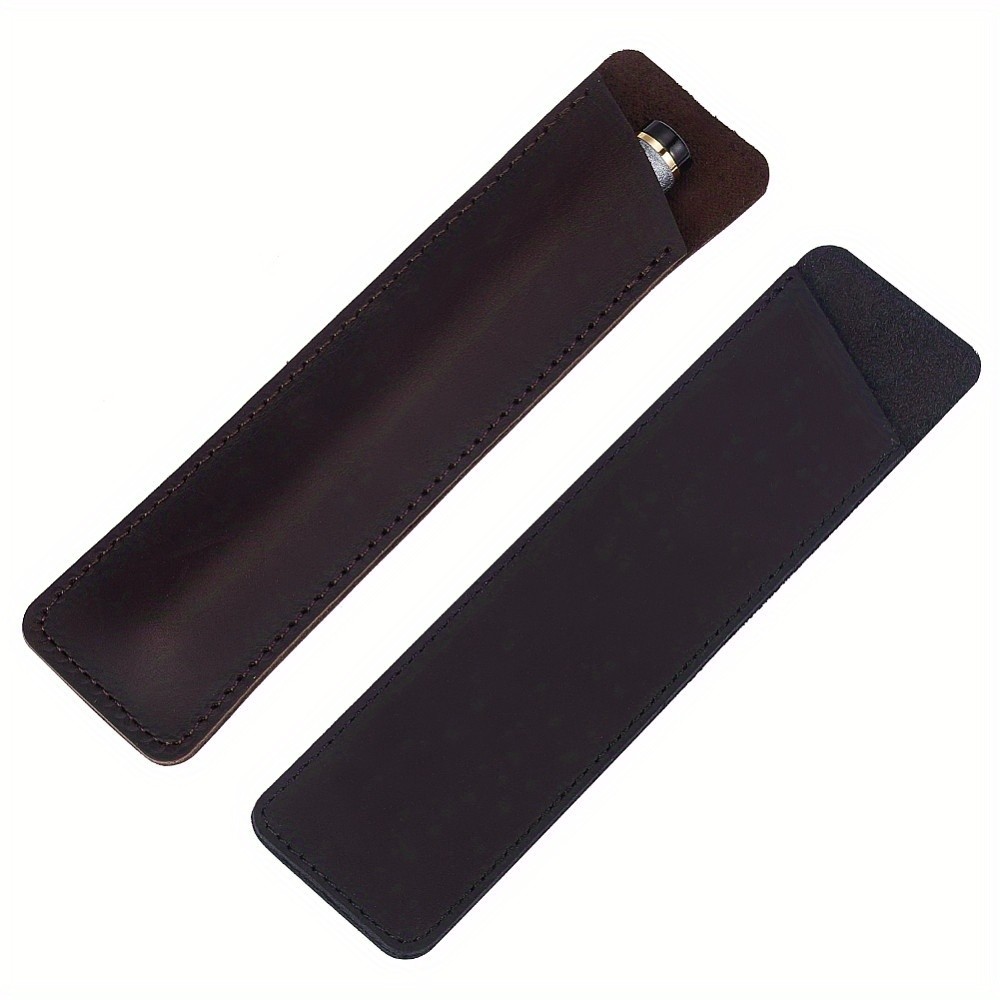 1set 2pcs 2 style Leather Pen Holders Single Pen Sleeve Fountain Pen Pouch