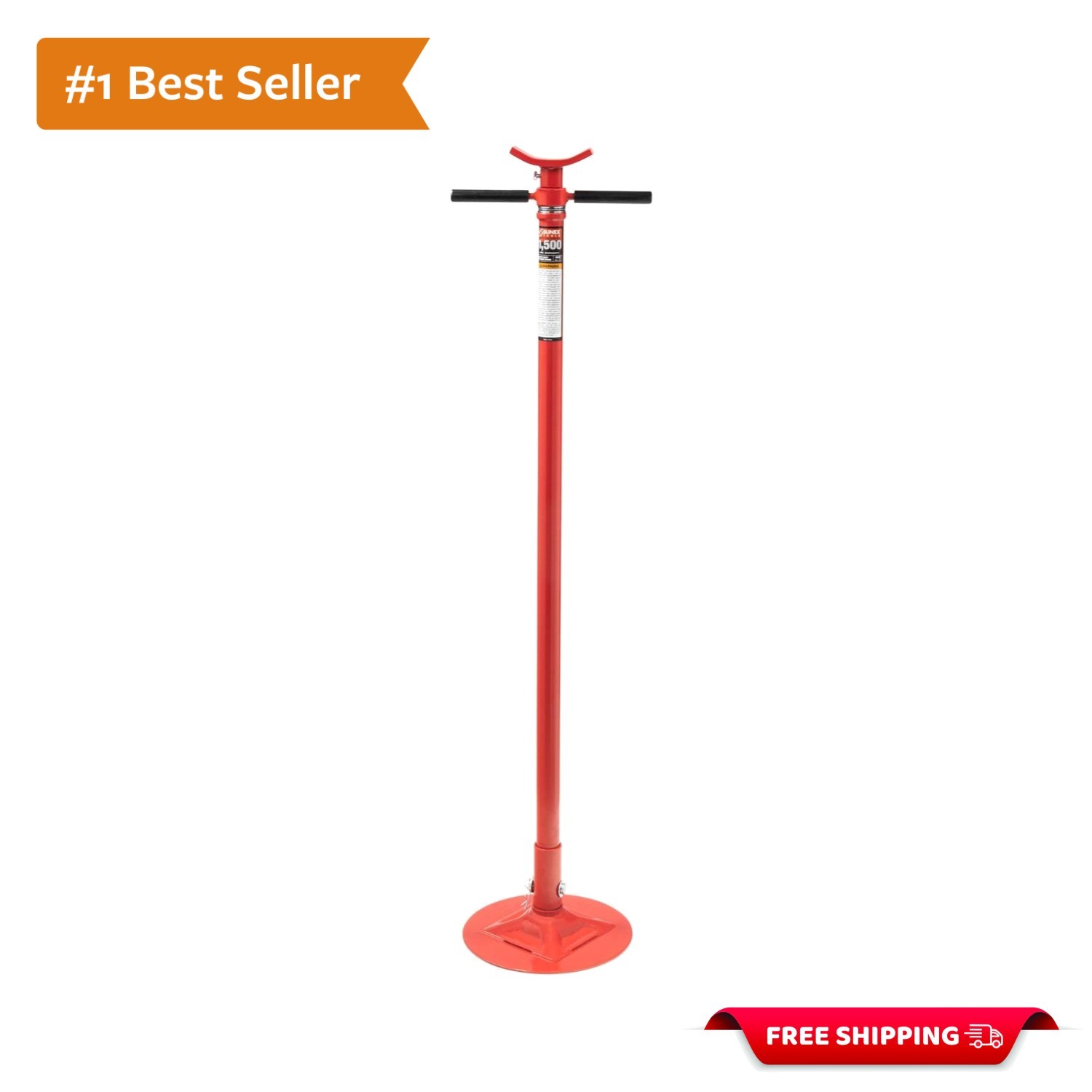 Sturdy ¾ Ton Support Stand for Vehicles - 1500 Pound Capacity, Red Metal Design
