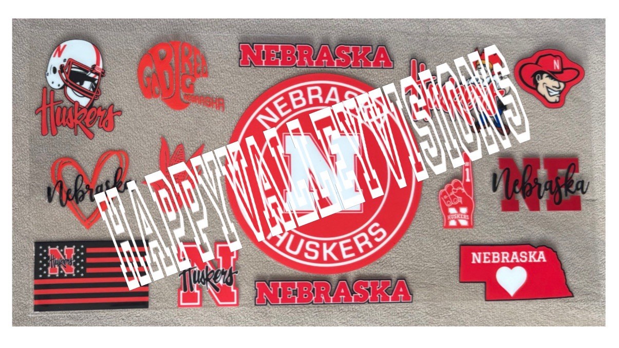 NEBRASKA College University UV DTF Transfer Sticker Cup Wrap DIY Cups Mugs Etc.