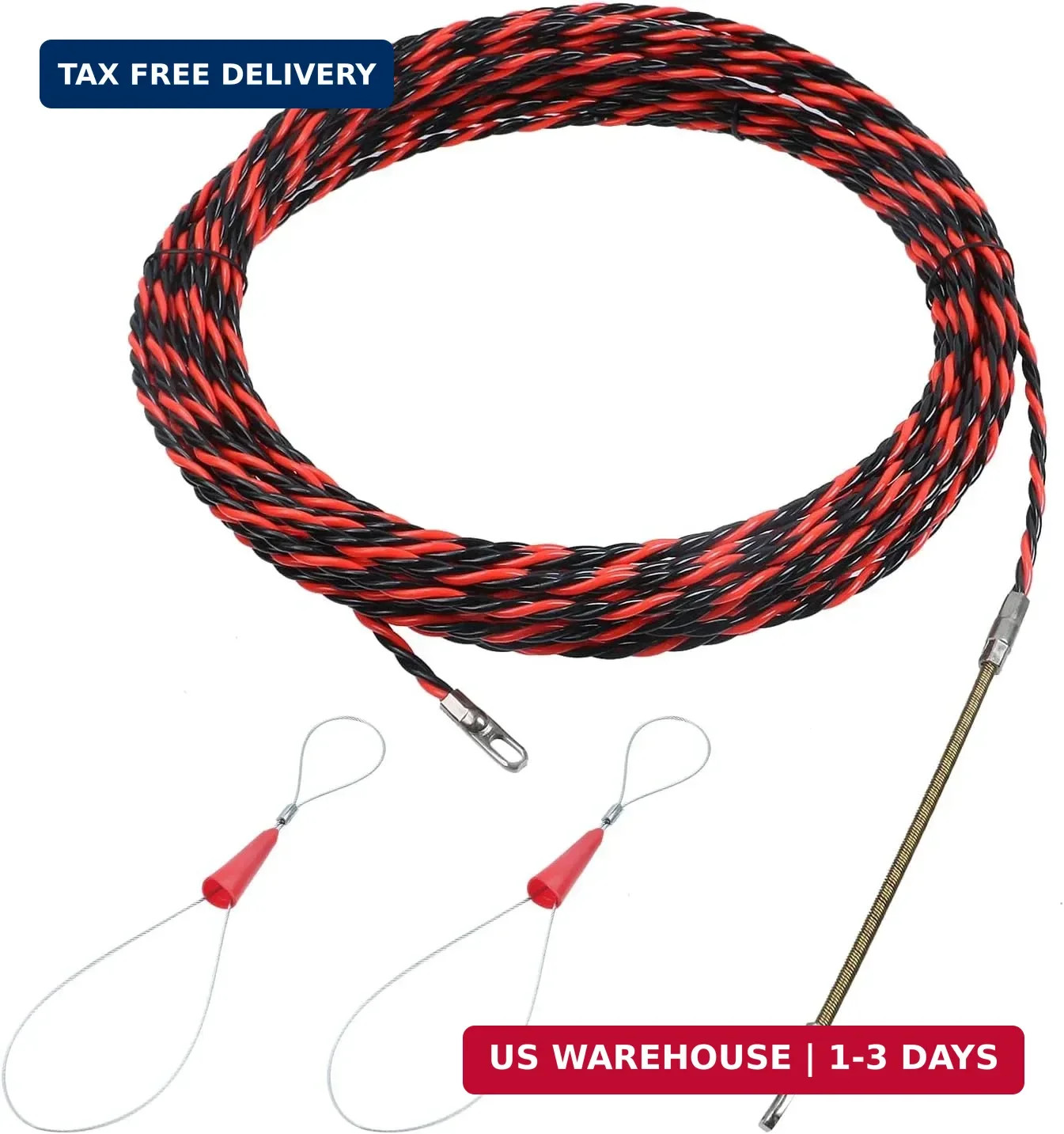 0.26"/6.5mm Fish Tape Cable Puller Kit, Electrical Cable Puller Through Wall Wir