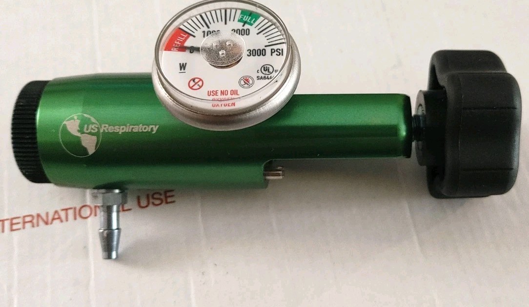 P/N 18080U Oxygen Regulator Green 0-3000 Gauge 0-8 LPM 50 PSI Made in USA SA6444