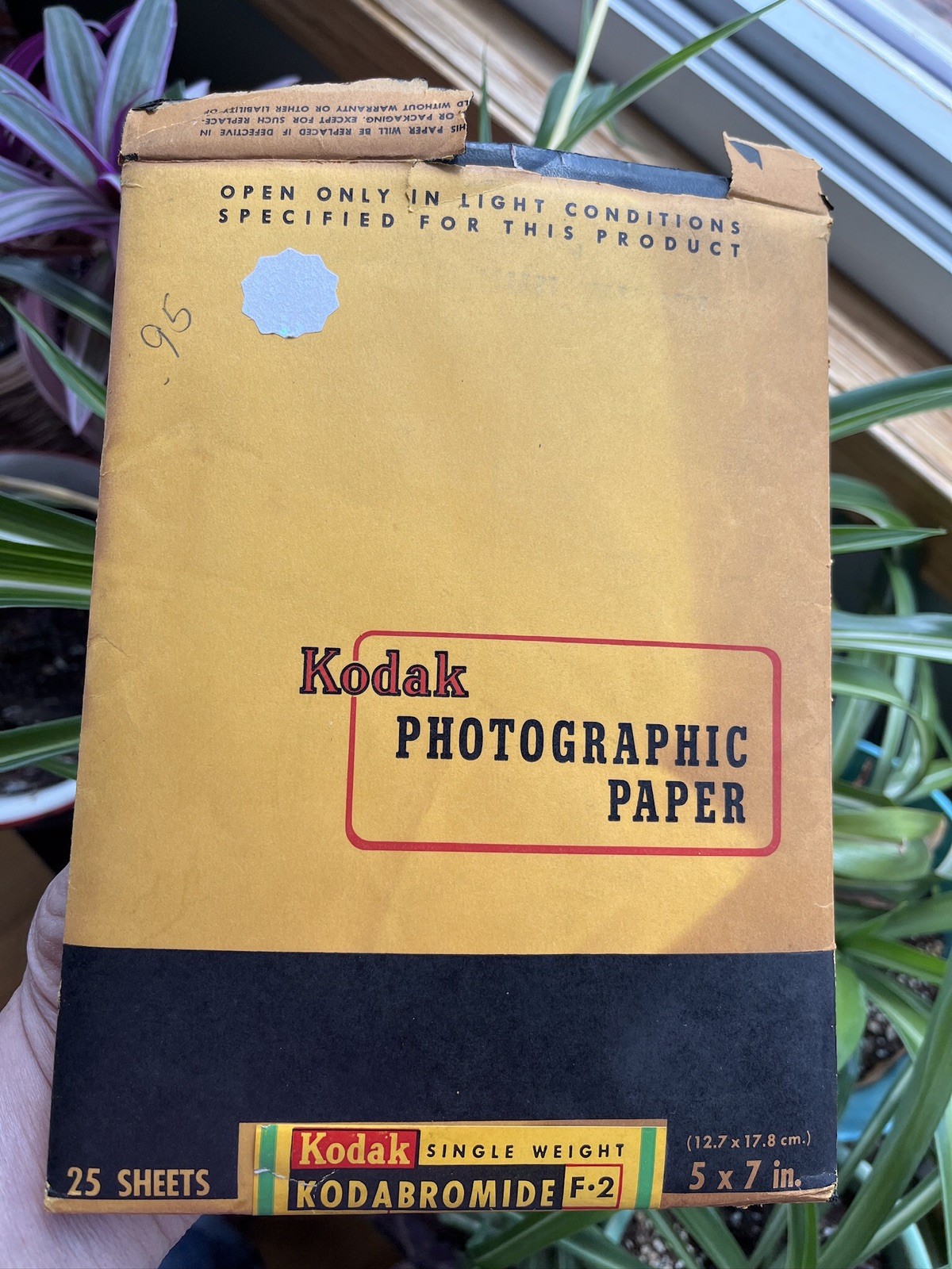 Vtg KODAK Photographic 5x7 Paper Opened For Display Only Exp 7/1954 MCM