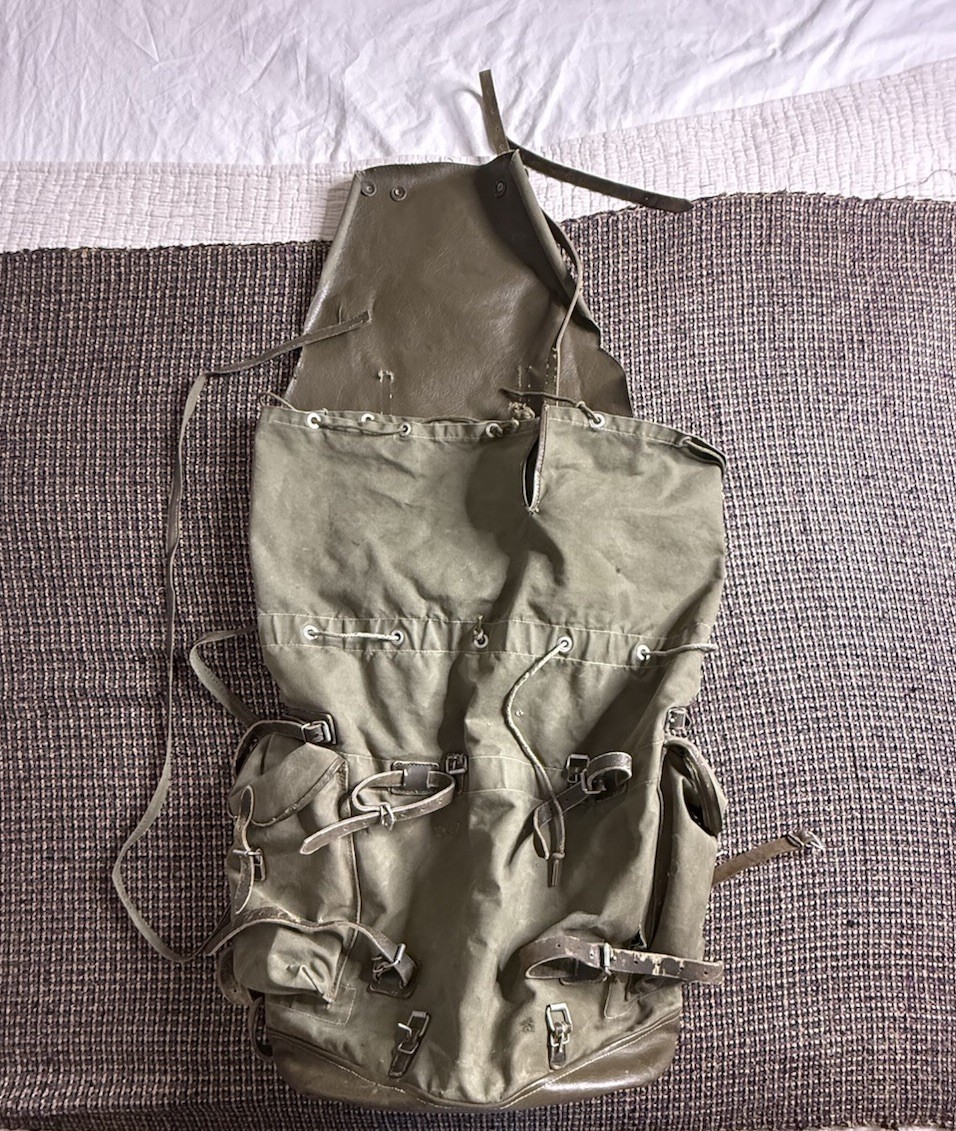 Vintage Germany Army Sack Rucksack Dated With Serial Number 50's or 60's Tauern
