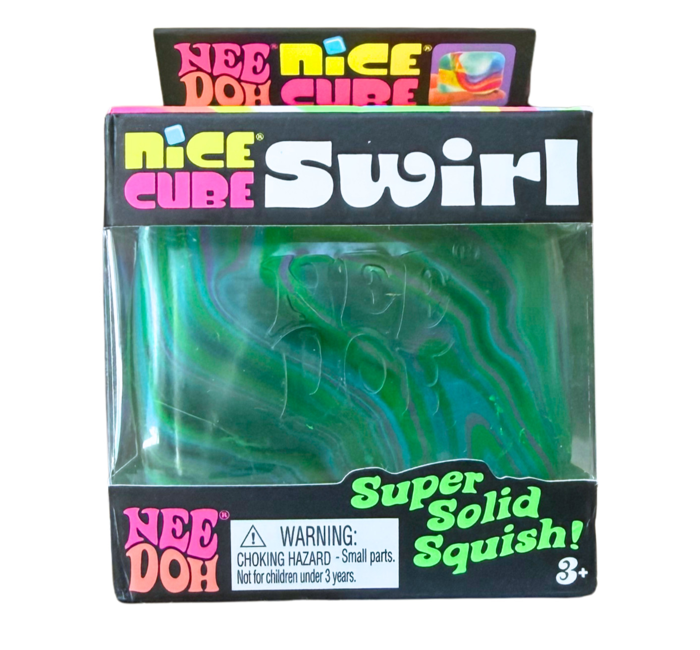 Needoh Nice Cube Swirl Purple Blue Green Schylling Nee Doh Squishy NEW