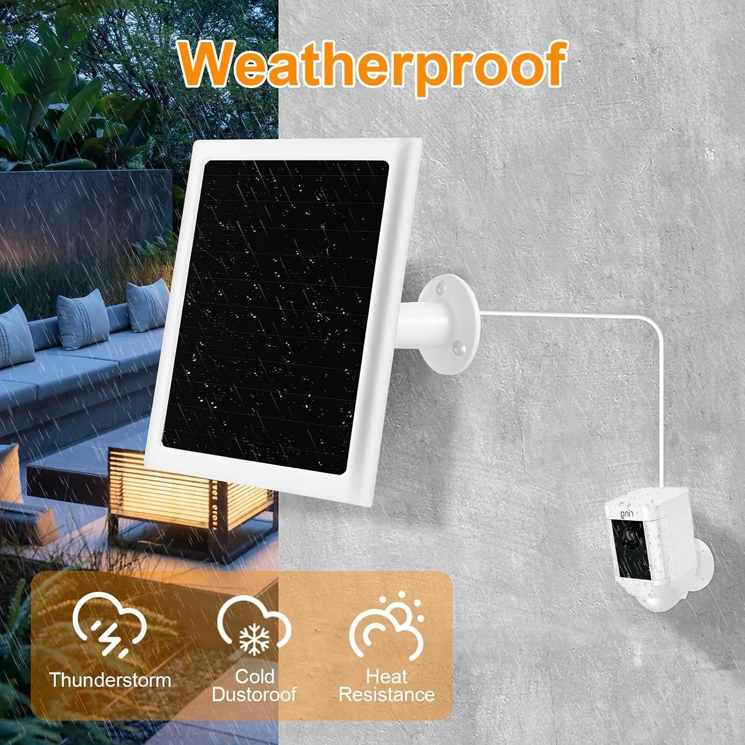 Solar Panel Charger for Ring Camera, Compatible with Stick Up Camera Battery,...