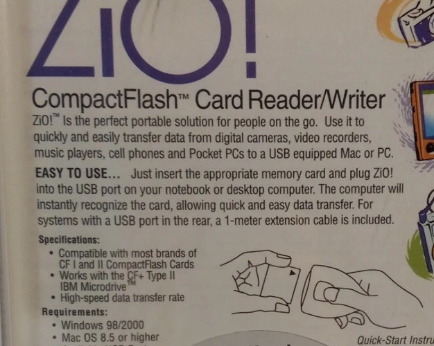 Zio! Card Reader/Writer Compact Flash USB Card