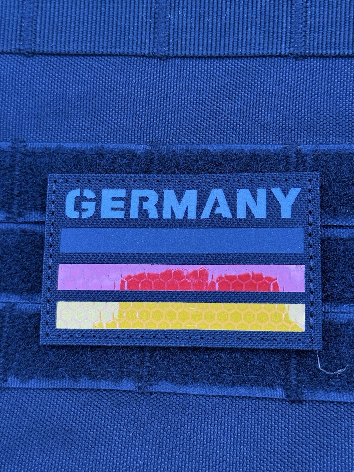 Germany IR Infrared Reflective flag tactical morale hook patch Black