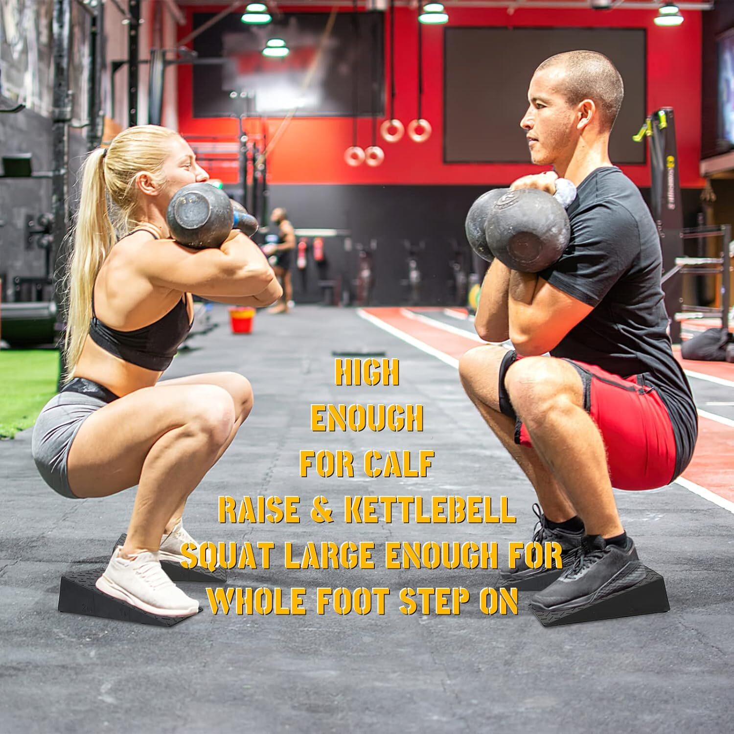 Folaps Squat Wedge Block for Heel Elevated Squat, Weightlifting Calf Dark