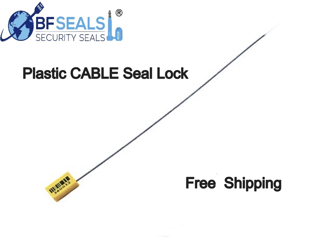 Cable Steel Lock Security Seal , 500 pcs l12" YE, 1.8 mm, Numbered & Barcode