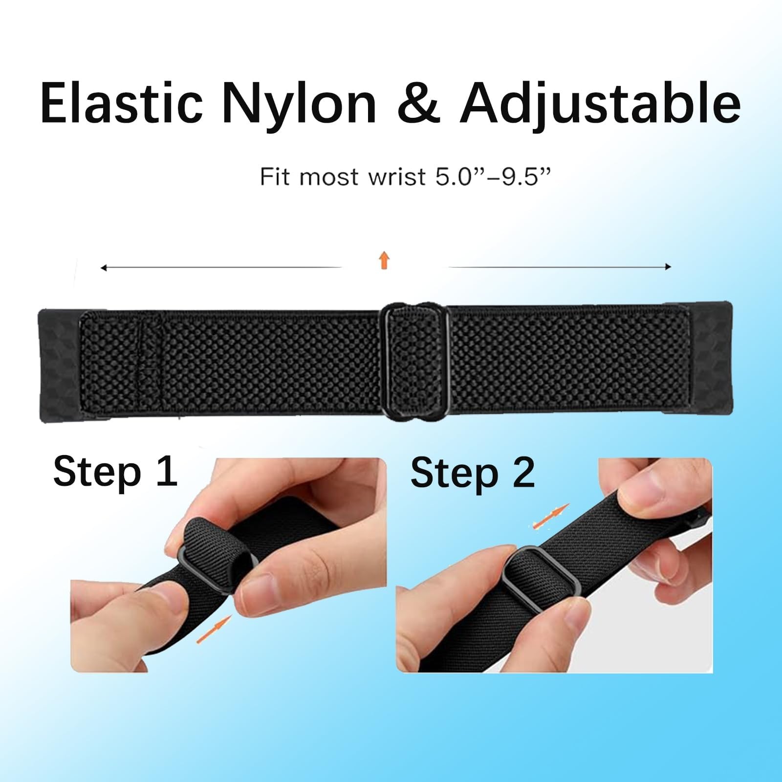 2 Pack Elastic Nylon Bands Compatible with Fitbit Charge 6 / Fitbit Charge 5,...