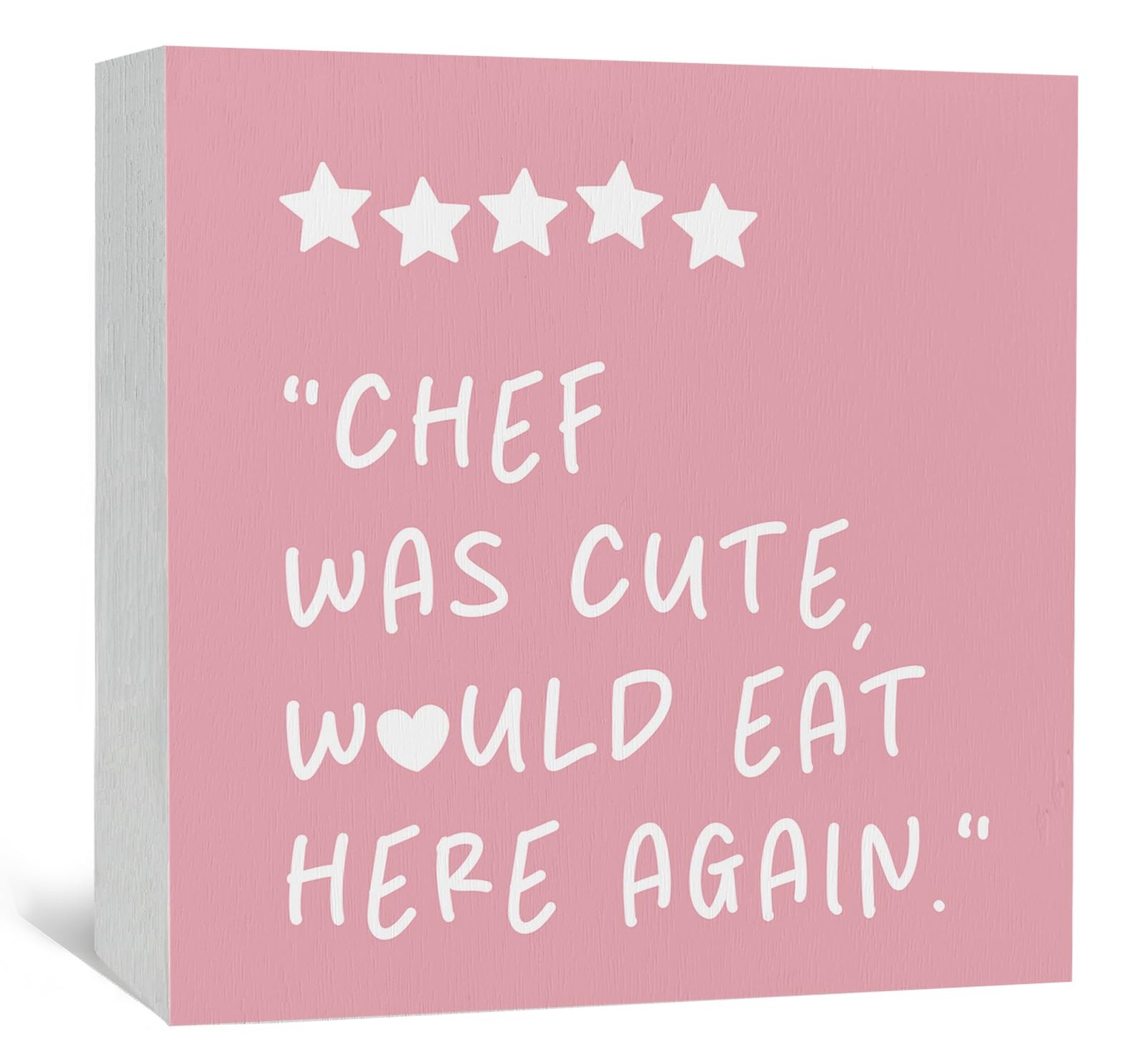 Nitelat Pink Kitchen Accessories - Chef Was Cute Would Eat Here Again Sign, Cute