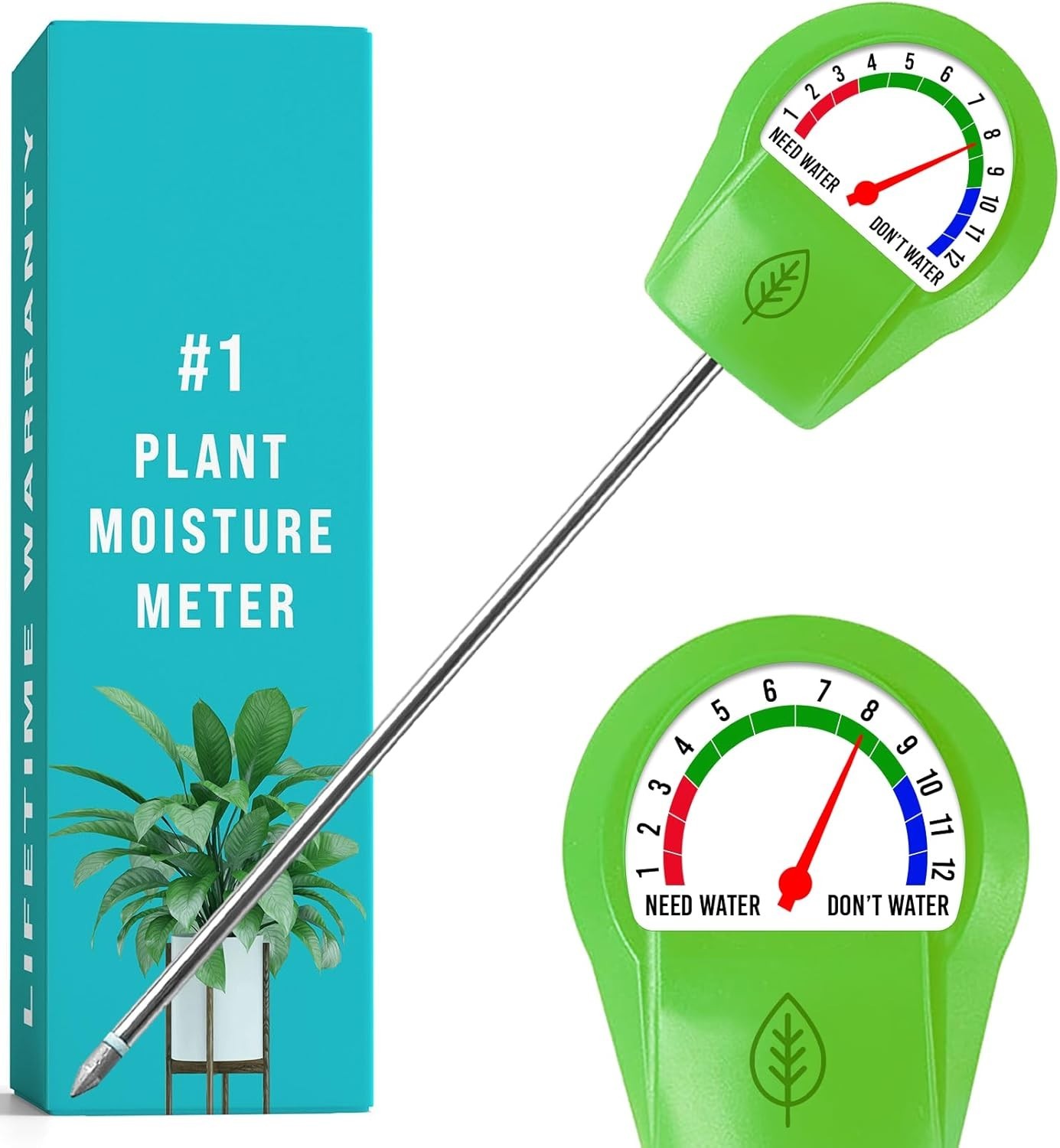 Plant Moisture Meter - Accurately Tells You When to Water Your Plants - 26cm, No