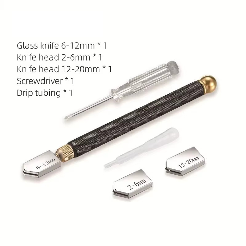 Professional Straight Head Oil Glass Cutter Tile Cutting Tool Kit
