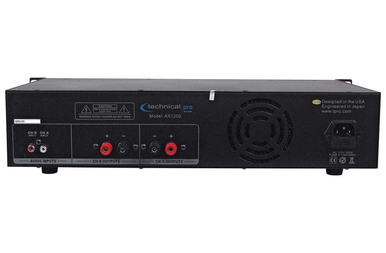New AX1200 1200 Watt 2-Channel Amplifier 2U Rack DJ Power Amp