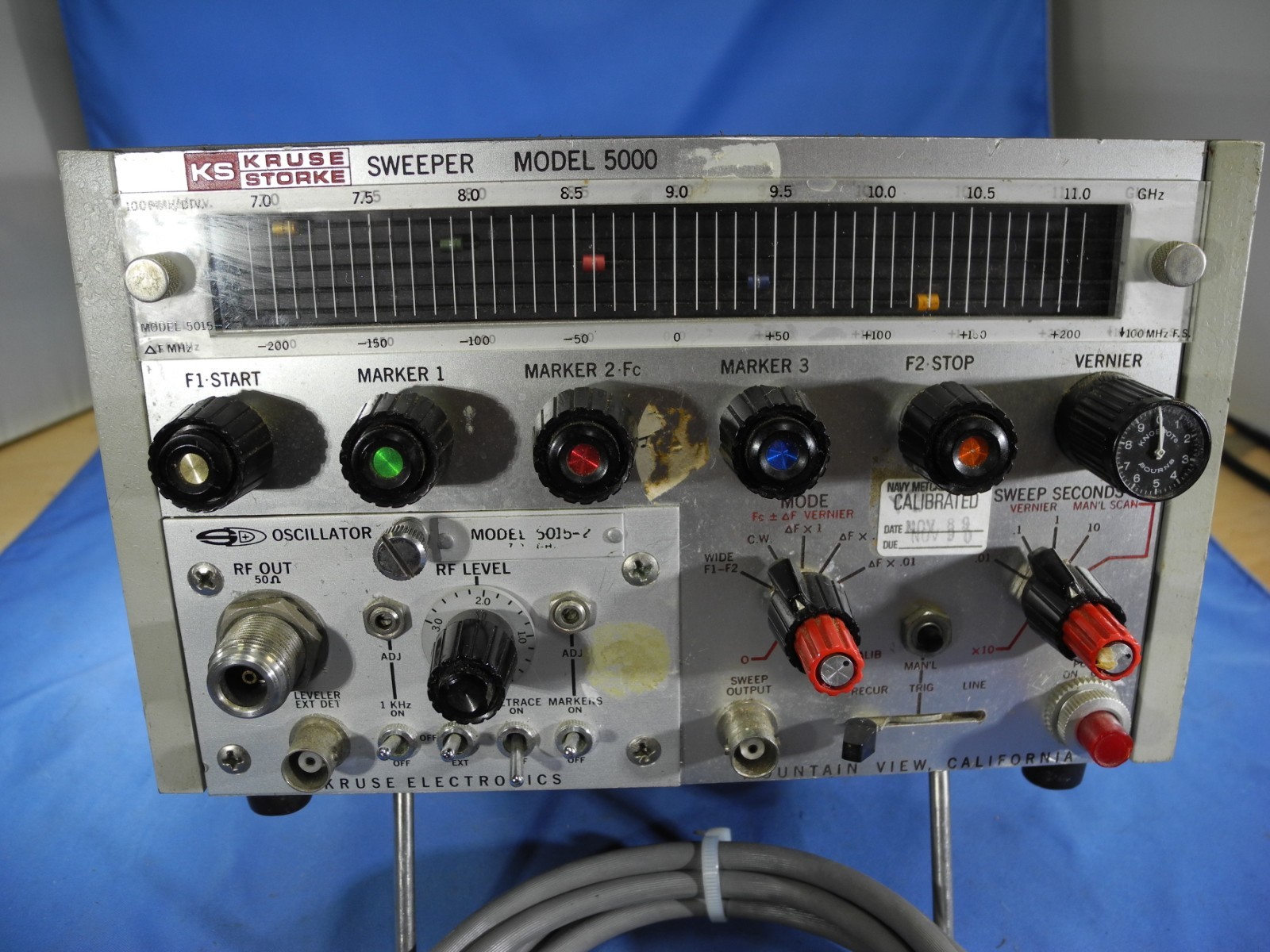 SD Kruse Electronics Sweeper 5000A w/ Oscillator Model 5015-2 7-11 GHz Module