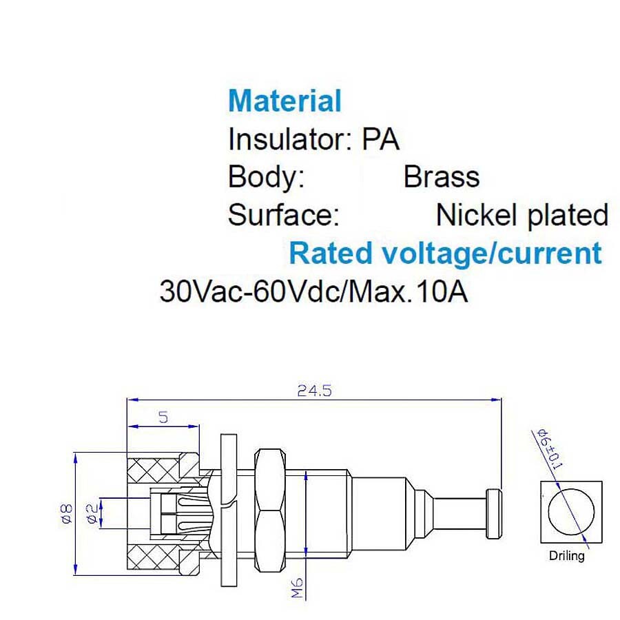 Shielded 2mm binding posts Banana Socket 2.0mm jack Terminals for Test Probes