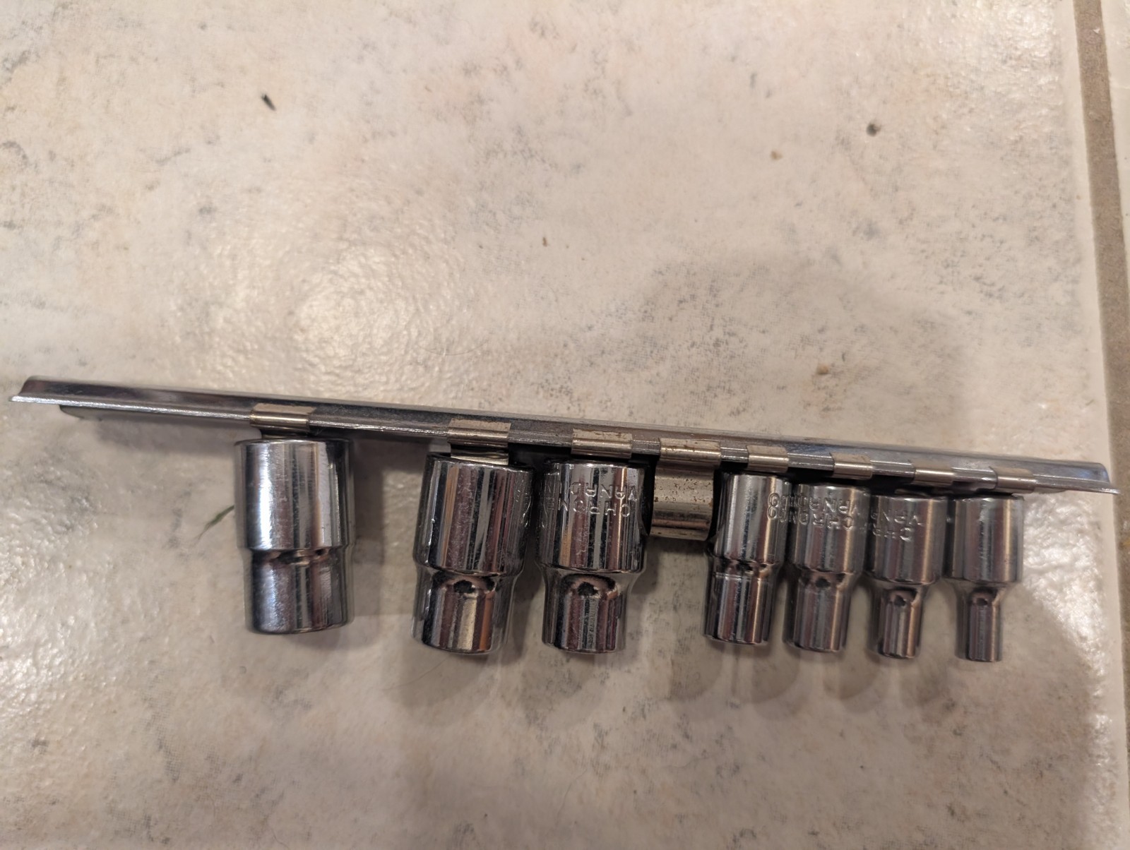 E Torx Socket Set Chrome 7 pieces with Rail