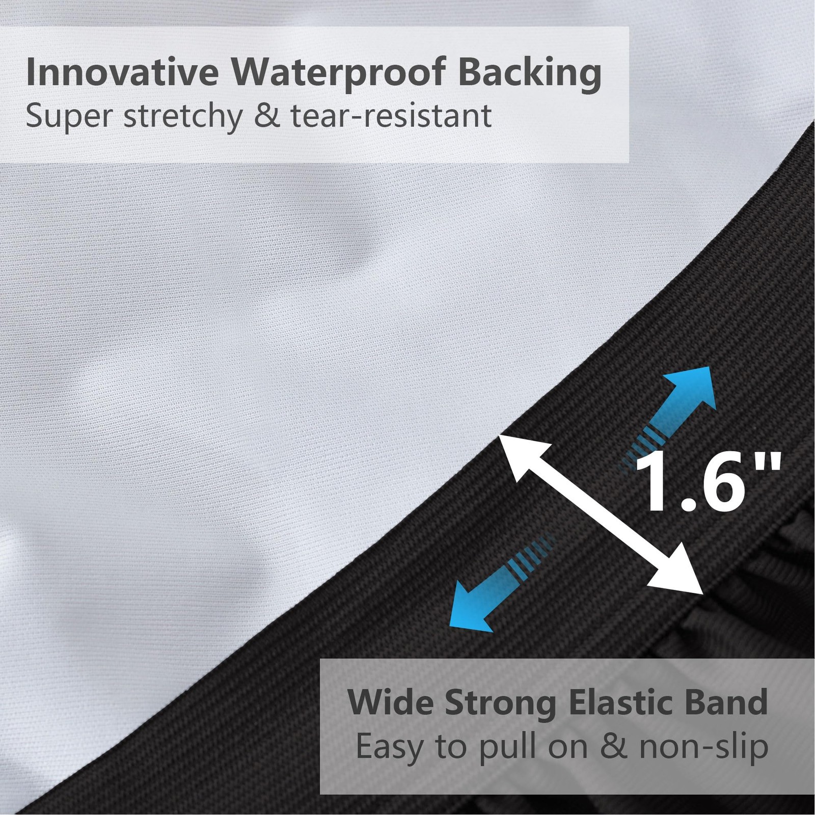 ELVEN HOME Full Size Mattress Pad Waterproof, Cooling Full, Black