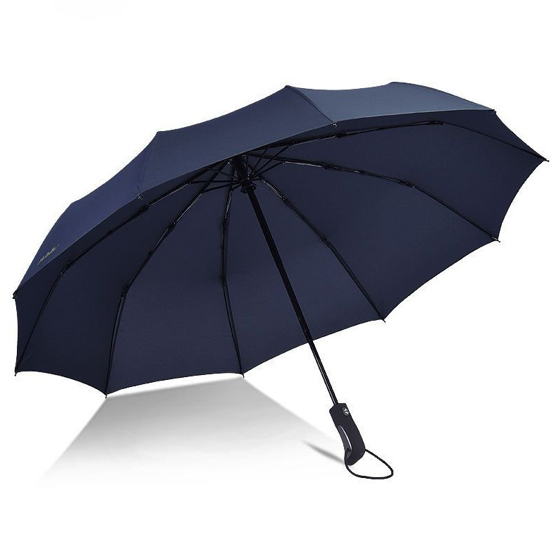 Automatic Black Umbrella Anti-UV Sun/Rain Windproof 3 Folding Compact Umbrella