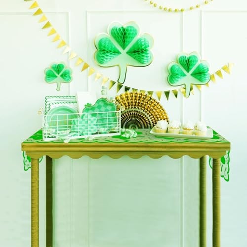Lace Shamrock Table Runner 72 Inches, Green St. Patrick’s Day Table Runner,