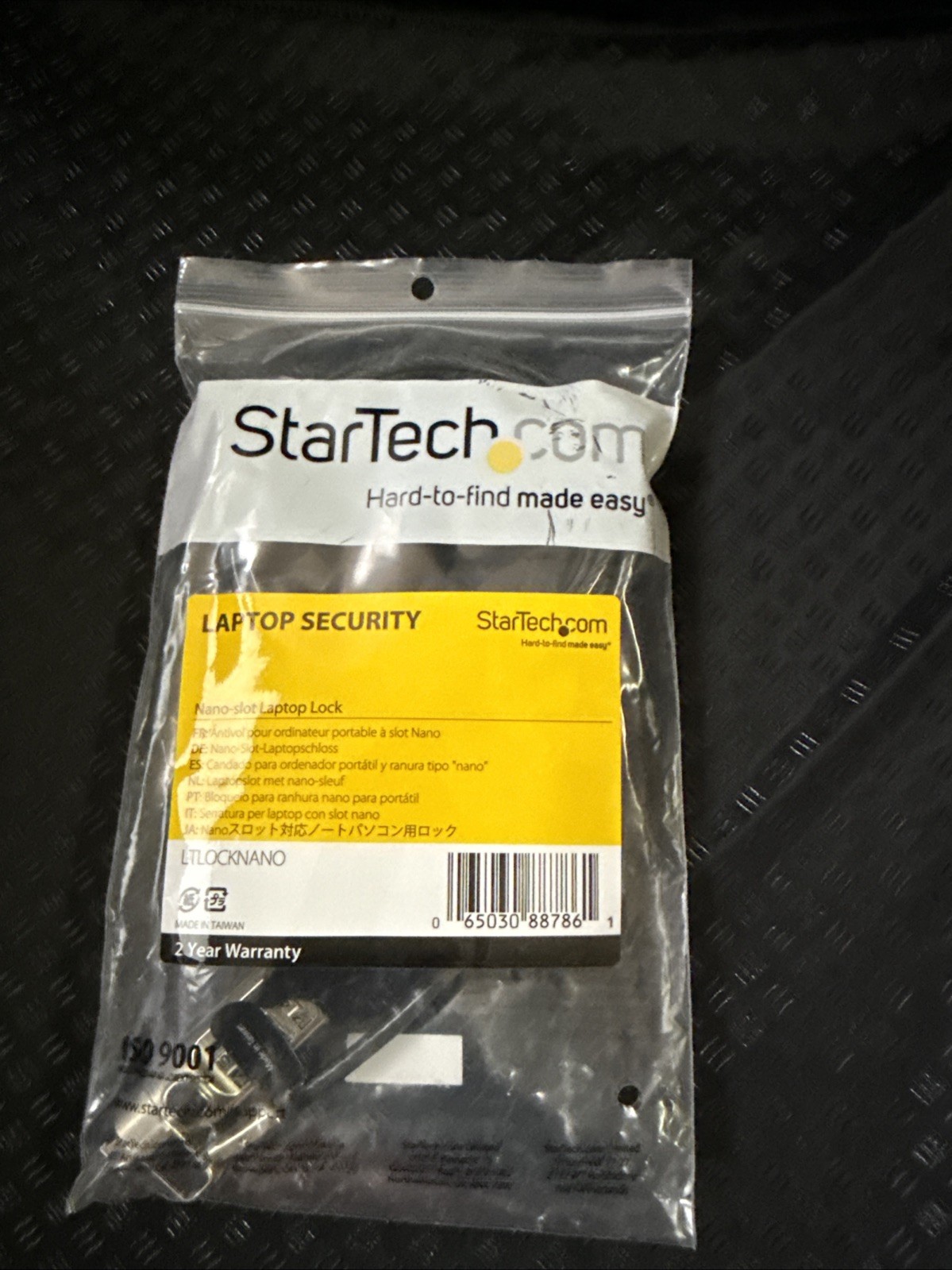 StarTech LTLOCKNANO 6ft Laptop Cable Lock for Nano Slot Computer/Tablet/Device-