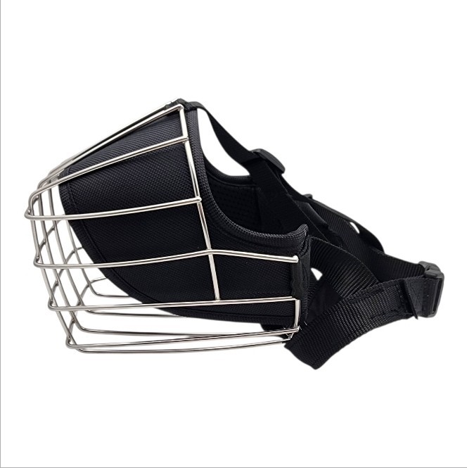 Large Dog Muzzle Stainless Steel Basket Adjustable Anti Bite Breathable