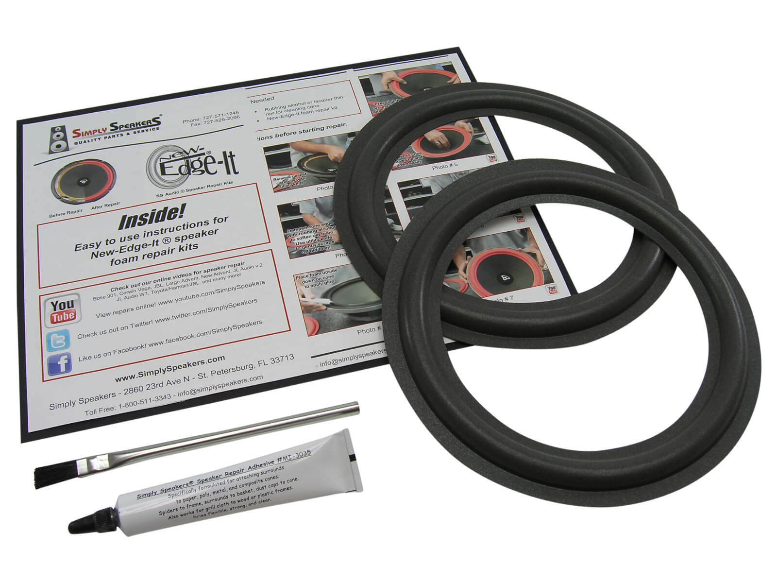 INFINITY 902-7304 SPEAKER Parts 8" Woofer Foam Edge Repair Kit # FSK-8