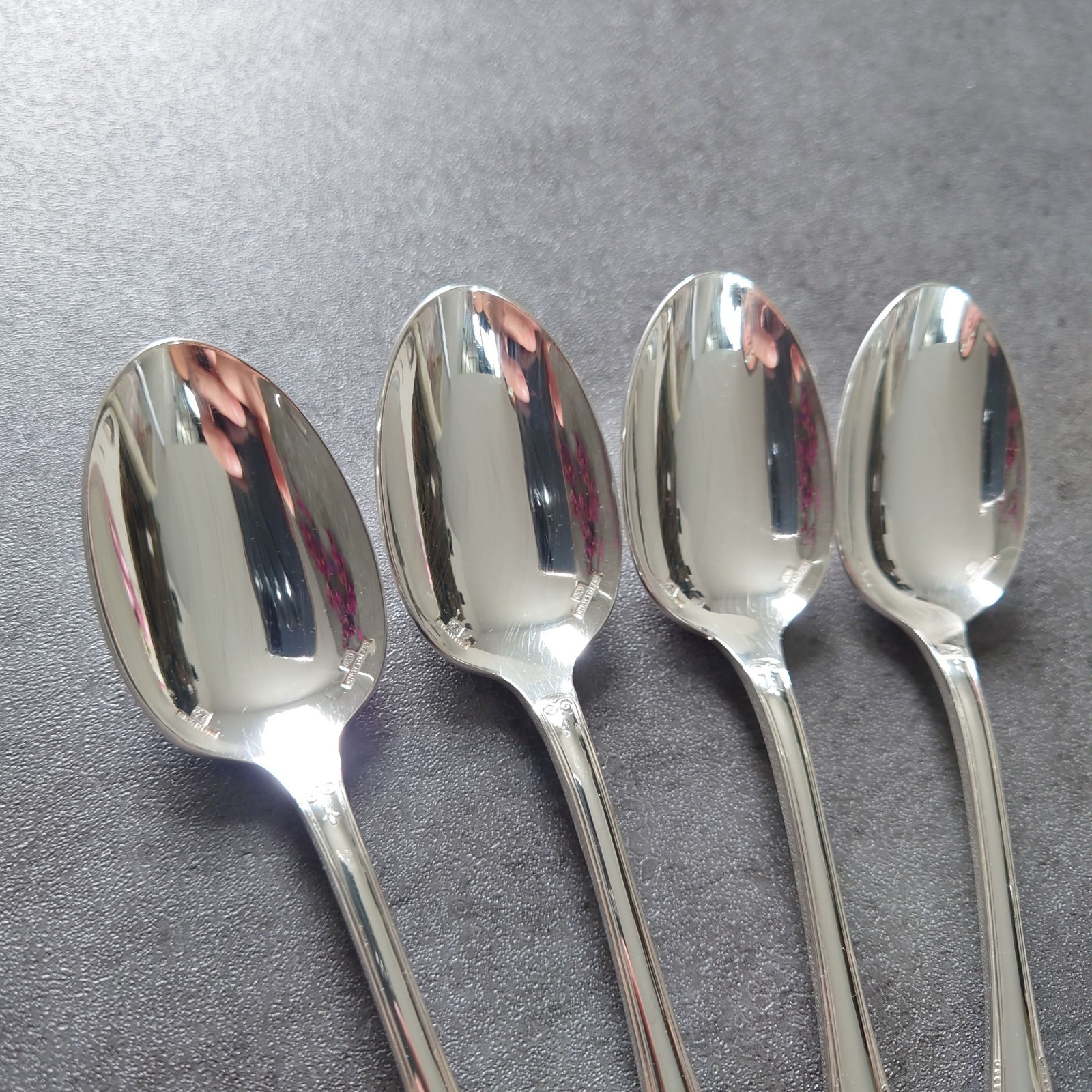 Christofle Malmaison 4pcs Silverplate Flatware Coffee Spoon Excellent